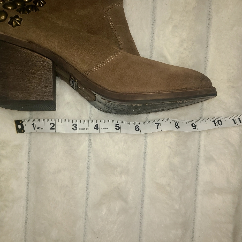 Sam Edelman Tan Heeled Boots with Studded Accents - Picture 10 of 14